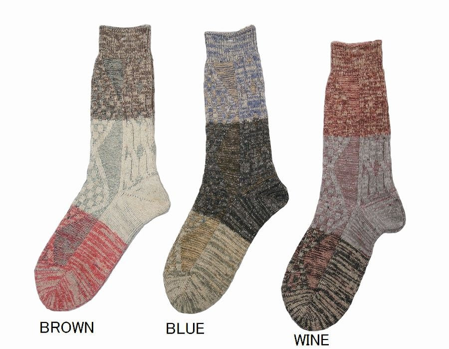 ヘンプとコットンのリンクス編みソックスGO HEMP NEP CABLE CREW SOCKS 36