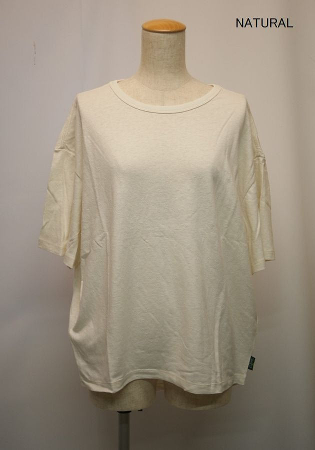 ヘンプ&オーガニックコットン オーガニックコットンの柔らかな肌触りで着心地も快適GO HEMP ゴーヘンプ HONEY TEE 程よくルーズなビッグシルエット レディース半袖Tシャツ