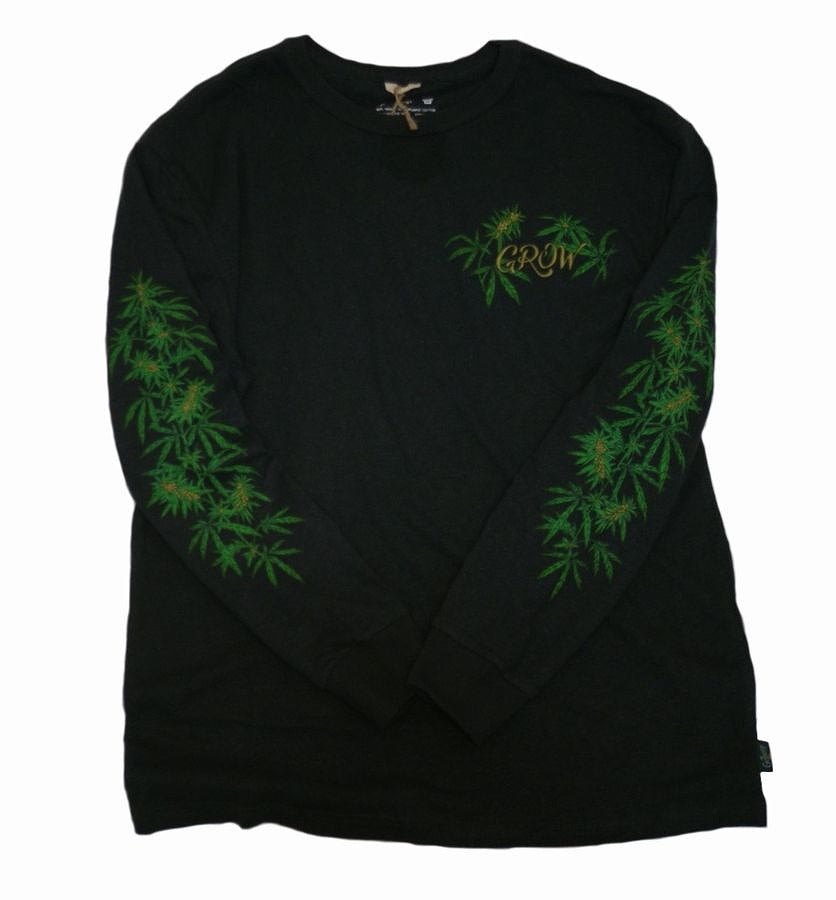 PRINT HEMP TEE ヘンププリントTシャツGOHEMP ゴーヘンプメンズベーシックロングスリーブTシャツ GROW/LONG SLEEVE TEE メンズ長袖