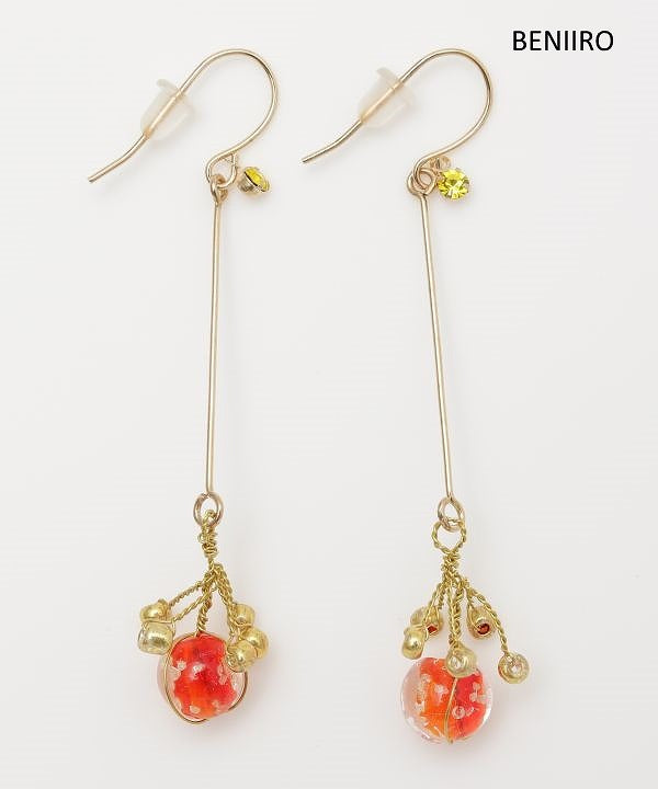 線香花火ピアス 花火 フックピアス レディース