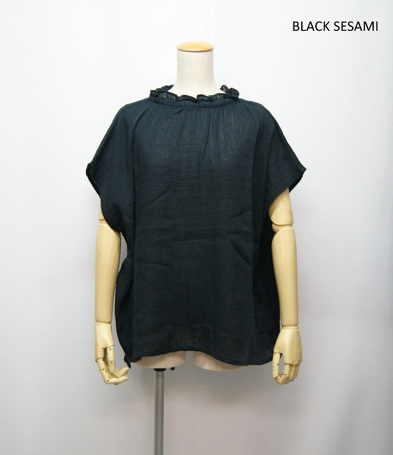 GOHEMPのレディースブランドLINDEN BLOSSOMGOHEMP ゴーヘンプSUMMER TRIP DRAWSTRING BLOUSE レディースブラウス ガーゼ生地 サマートリップドローストリングブラウス ヘンプ オーガニックコットン