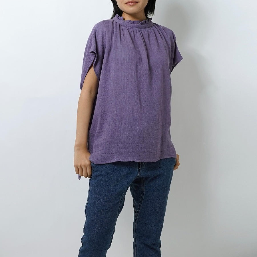 GOHEMPのレディースブランドLINDEN BLOSSOMGOHEMP ゴーヘンプSUMMER TRIP DRAWSTRING BLOUSE レディースブラウス ガーゼ生地 サマートリップドローストリングブラウス ヘンプ オーガニックコットン