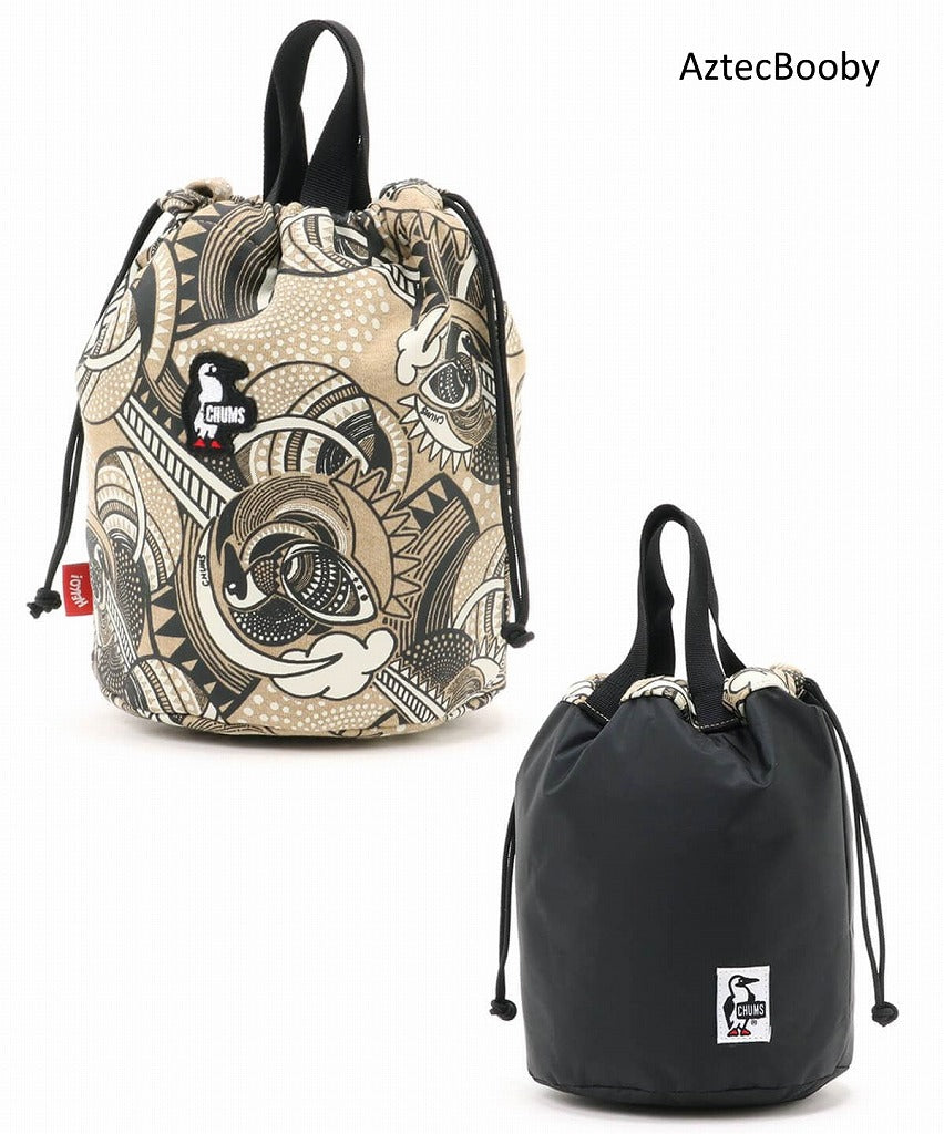 リバーシブルで楽しめる、かわいらしいミニバッグ CHUMS チャムスリバーシブルミニバッグスウェット RV Mini Bag Sweat 巾着型ポーチ バケツ型トート