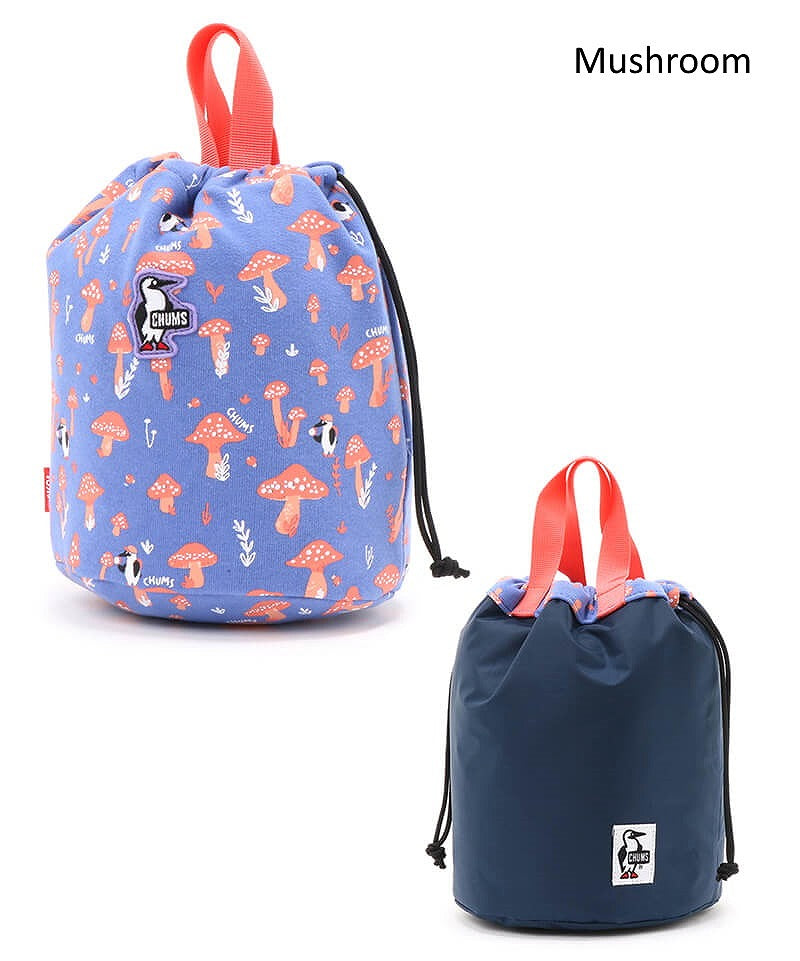 リバーシブルで楽しめる、かわいらしいミニバッグ CHUMS チャムスリバーシブルミニバッグスウェット RV Mini Bag Sweat 巾着型ポーチ バケツ型トート
