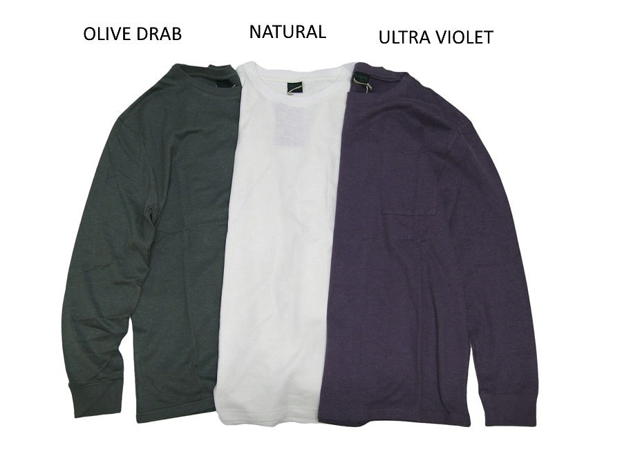 ヘンプコットン ヘンプヘビージャージーGOHEMP ゴーヘンプメンズベーシックロングスリーブTシャツ LOW POCKET TEE メンズ長袖 秋冬 シンプル