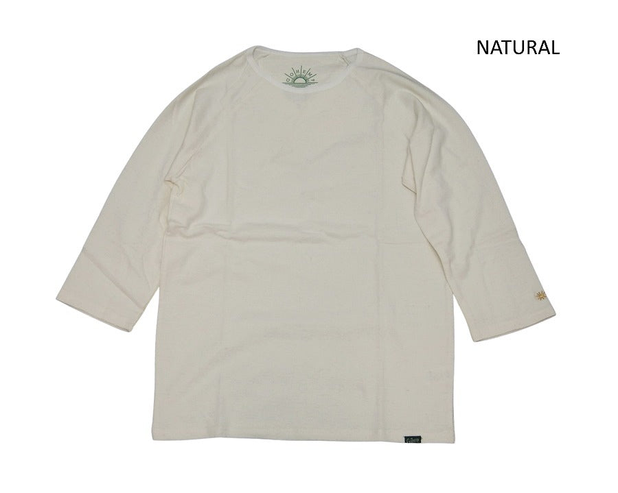 ゴーヘンプの定番インナー、サンブレンドウォーマーシリーズGOHEMP ゴーヘンプBASE BALL SLEEVE CREW ベースボールスリーブTシャツ メンズ9分袖Tシャツ インナー 秋冬 シンプル ラグランのコピー
