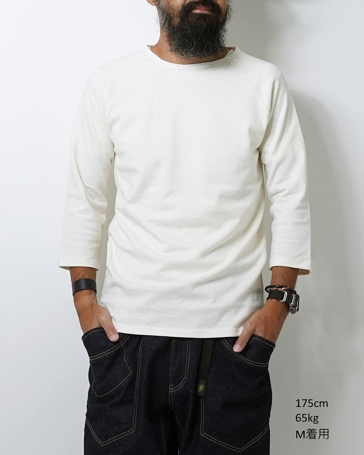 ゴーヘンプの定番インナー、サンブレンドウォーマーシリーズGOHEMP ゴーヘンプBASE BALL SLEEVE CREW ベースボールスリーブTシャツ メンズ9分袖Tシャツ インナー 秋冬 シンプル ラグランのコピー