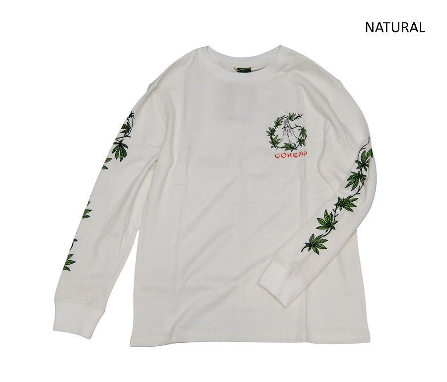 PRINT HEMP TEE ヘンププリントTシャツGOHEMP ゴーヘンプメンズベーシックロングスリーブTシャツ 大麻良品 L/SL TEE メンズ長袖 春夏