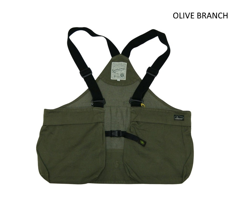 リサイクルポリを使用した拘りのオリジナル生地を使用したシリーズGOHEMP ゴーヘンプTRAVEL CARGO VEST トラベルカーゴベスト キャンプ アウトドア