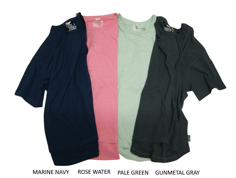 ヘンプ&オーガニックコットン オーガニックコットンの柔らかな肌触りで着心地も快適GO HEMP ゴーヘンプ HONEY TEE 程よくルーズなビッグシルエット レディース半袖Tシャツ