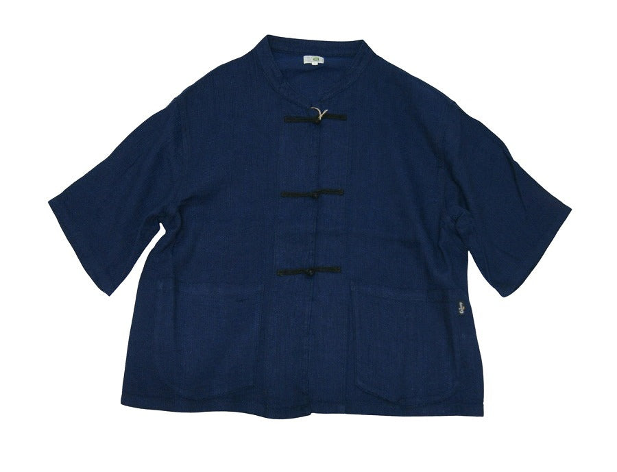 ヘンプとコットンのオリジナルのドビー素材GOHEMP ゴーヘンプGOKU WIDE SHIRTS ドロップショルダー ワイドシルエット チャイナボタン