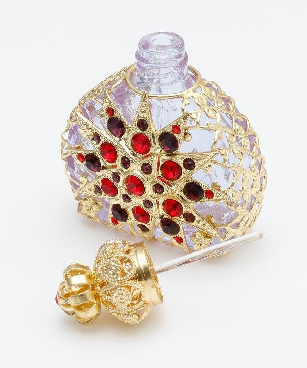 チェコガラスの香水瓶チェコガラスアトマイザー チェコ ガラス細工 ラウンド