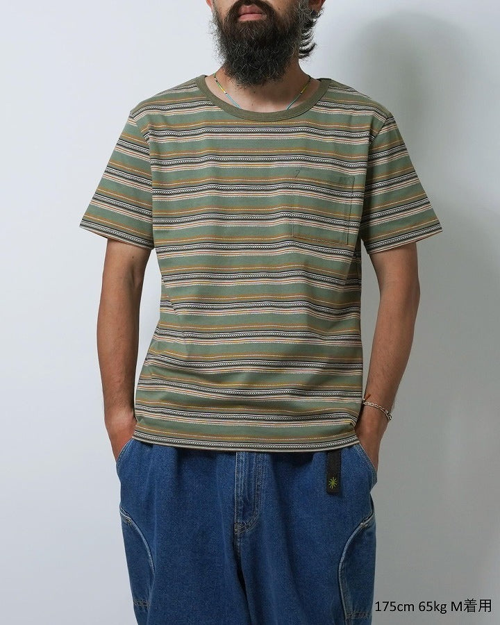 クリックポスト発送!ヘンプ&オーガニックコットンGOHEMP ゴーヘンプBASIC SHORT SLEEVE POCKET TEE ベーシックショートスリーブポケットTEE ボーダー