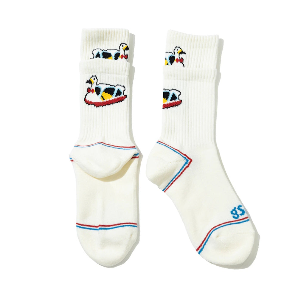 go slow caravan ゴースローキャラバン パイルジャガード レイヤードリブクルーソックス (MENS/WOMENS)