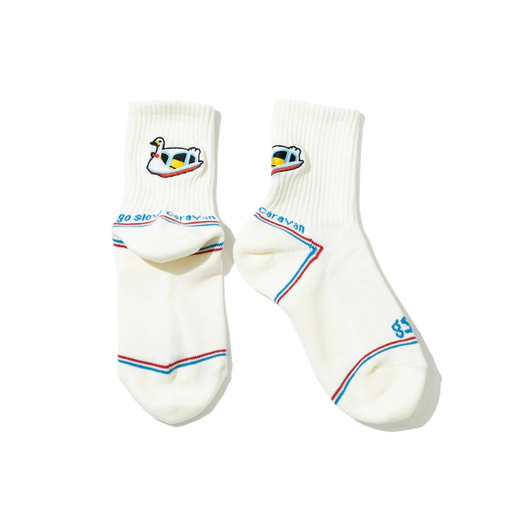 go slow caravan ゴースローキャラバン パイルジャガード刺繍 クウォーターソックス (MENS/WOMENS)