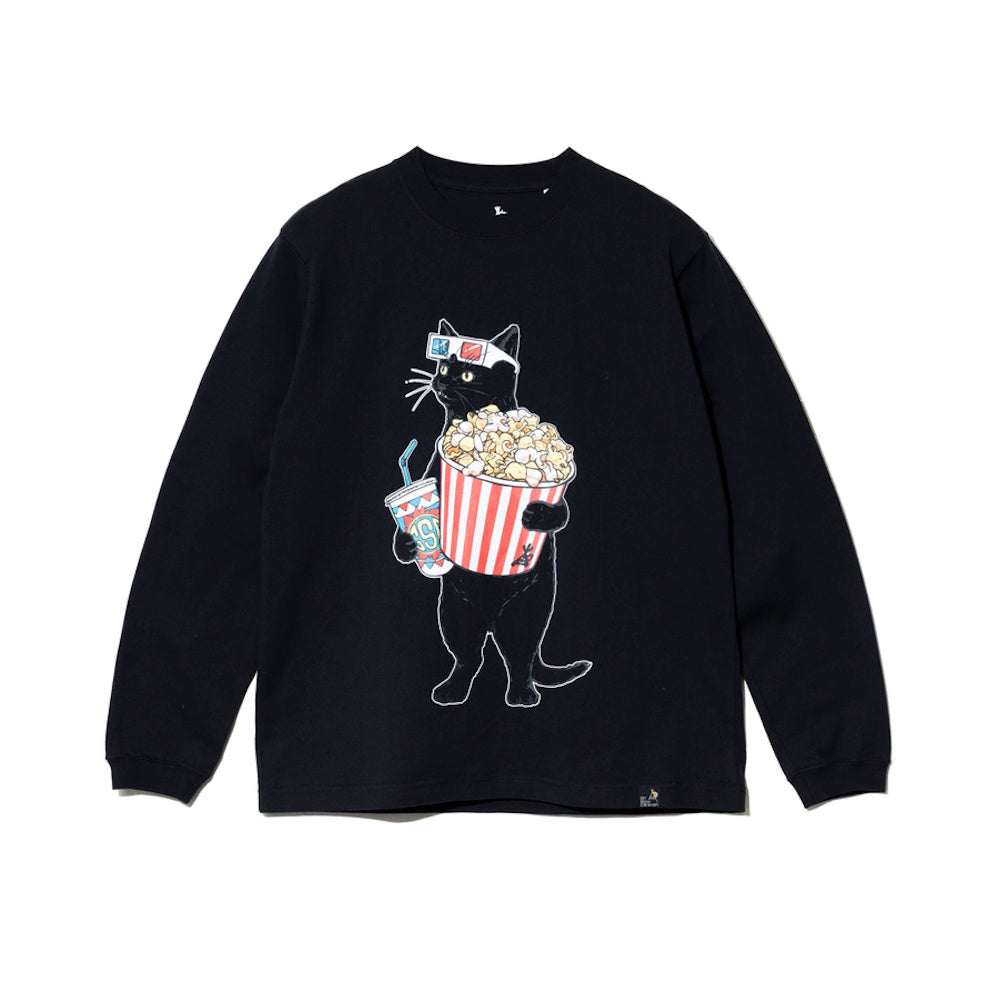 go slow caravan ゴースローキャラバン USA/C シネマ猫ロングスリーブ TEE (MENS/WOMENS)