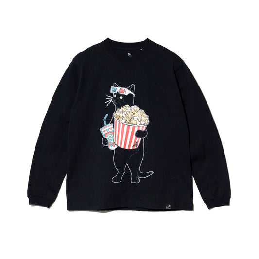 go slow caravan ゴースローキャラバン USA/C シネマ猫ロングスリーブ TEE (MENS/WOMENS)