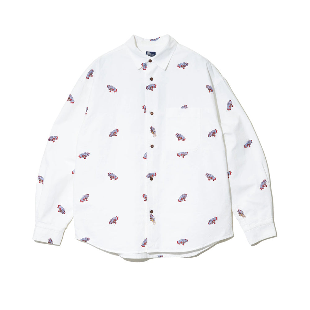 go slow caravan ゴースローキャラバン オックス総柄プリントR/Gシャツ (MENS/WOMENS)