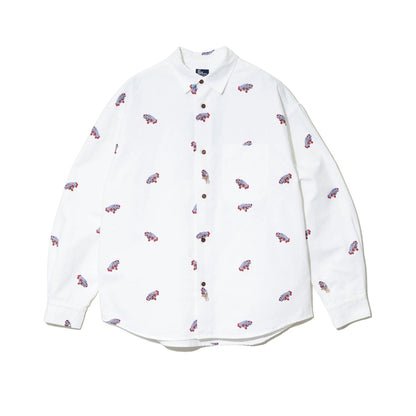 go slow caravan ゴースローキャラバン オックス総柄プリントR/Gシャツ (MENS/WOMENS)