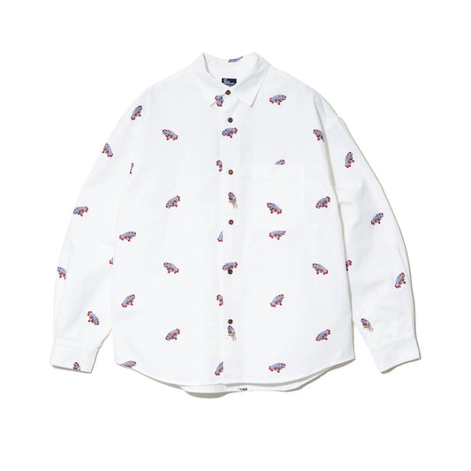 go slow caravan ゴースローキャラバン オックス総柄プリントR/Gシャツ (MENS/WOMENS)