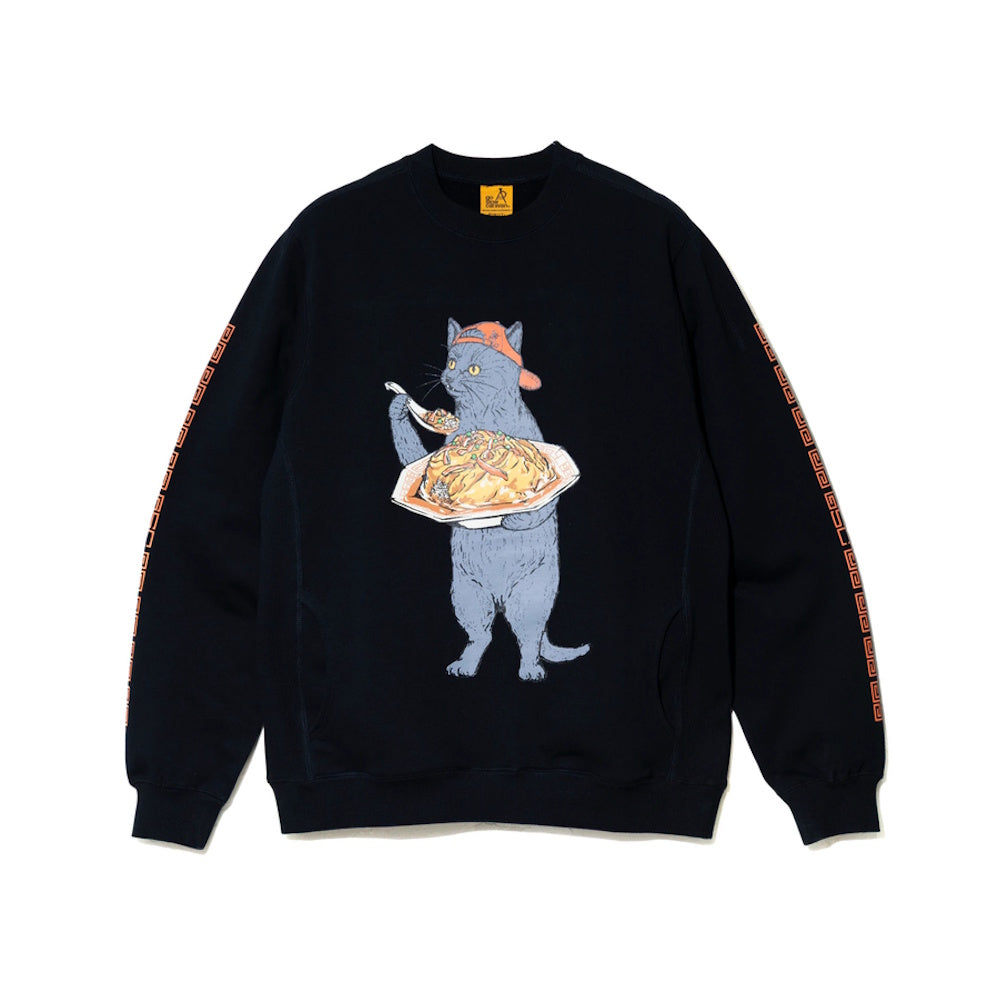go slow caravan ゴースローキャラバン 空紡糸裏毛 天津飯猫 アクティブパターンプルオーバー (MENS/WOMENS)