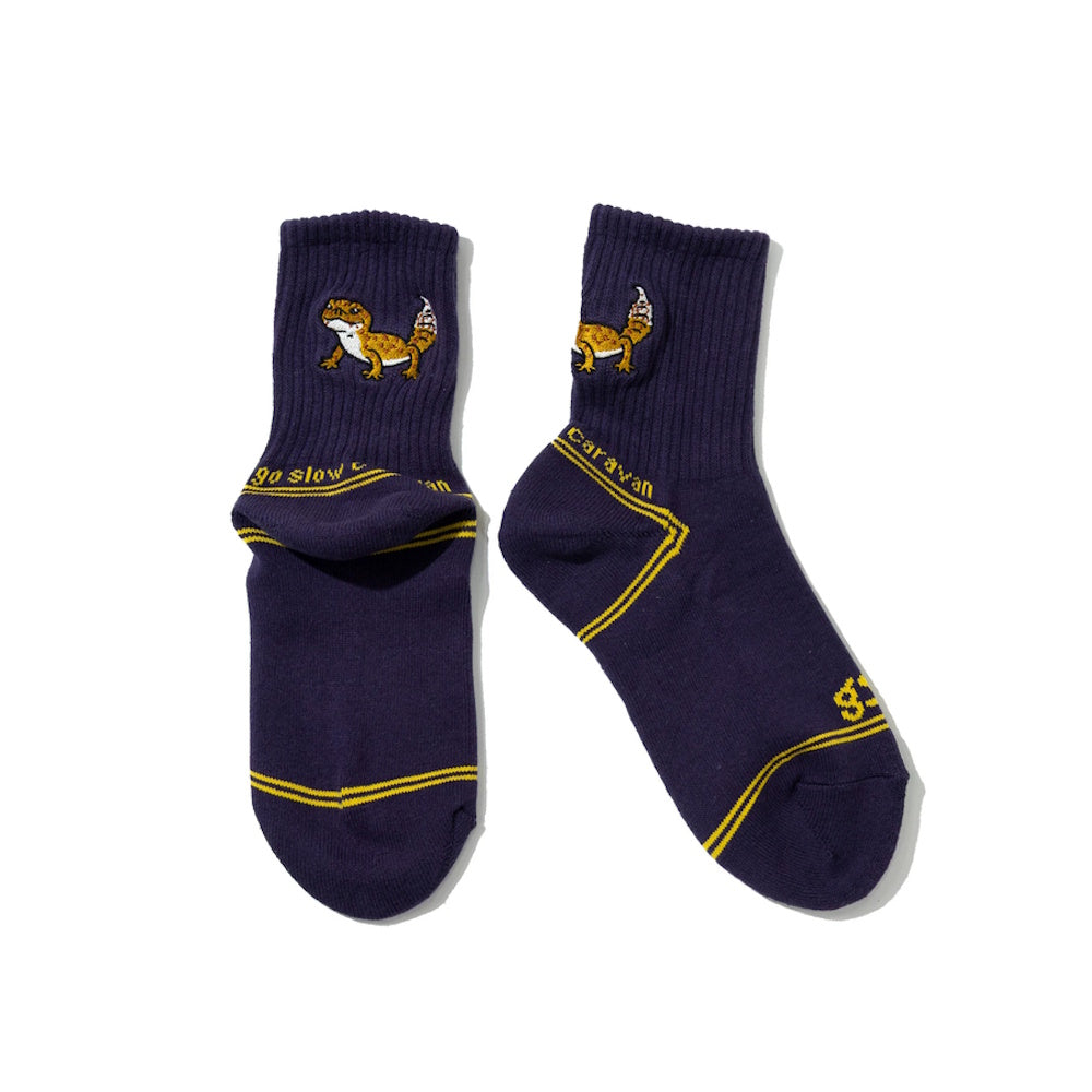 go slow caravan ゴースローキャラバン パイルジャガード刺繍 クウォーターソックス (MENS/WOMENS)