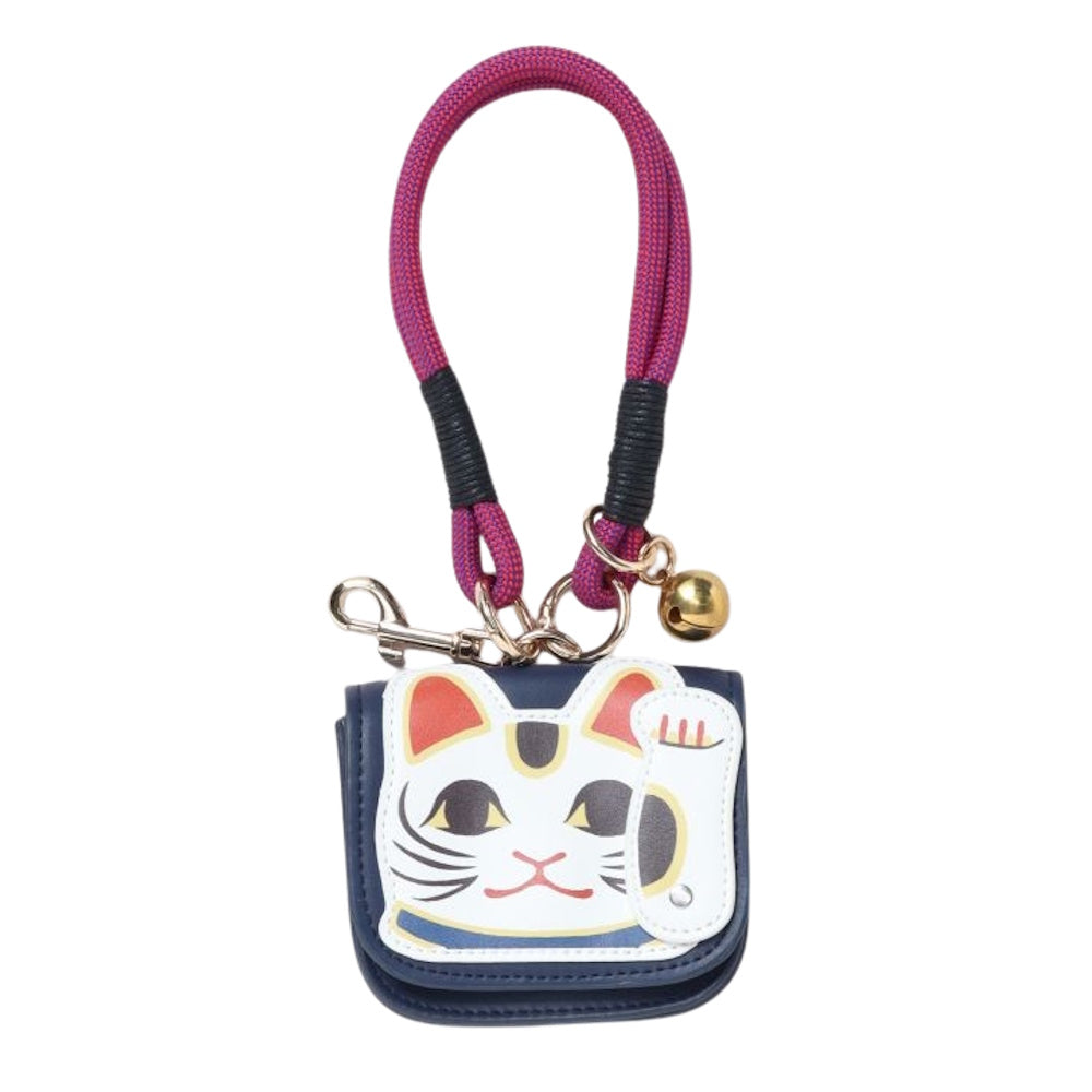 倭物やカヤ 民芸帯ポーチ　招き猫　7CRP6304