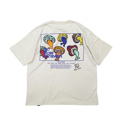 go slow caravan ゴースローキャラバン USA/C スクエアLOGOバックプリントゆったりTEE