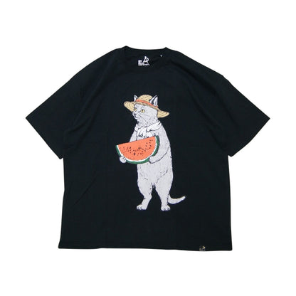 go slow caravan ゴースローキャラバン USA/C スイカ猫 ゆったりTEE