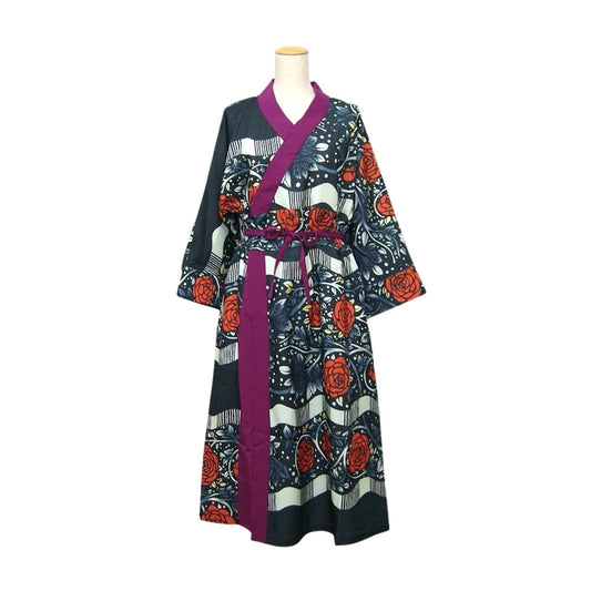 モダン着物ワンピース《重宗玉緒×倭物やカヤ》　秋冬　BK HATO　GR KYOUKAISEN　DKPP BARA　和装