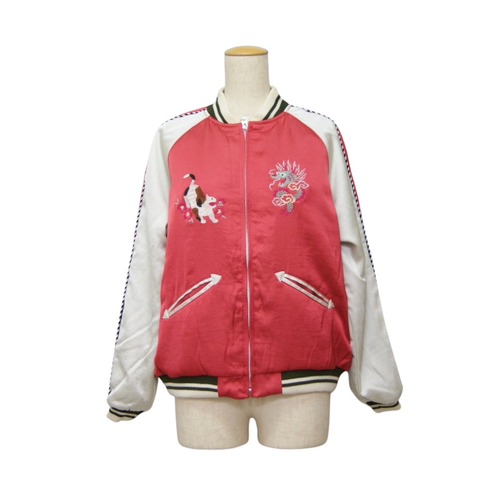 HOUSTON woman / ヒューストン ウーマン 5048W SOUVENIR JACKET (CAT) RED スーベニアジャケットキャット
