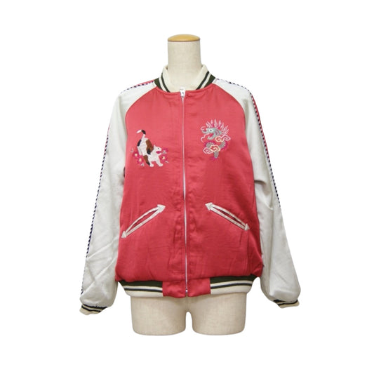 HOUSTON woman / ヒューストン ウーマン 5048W SOUVENIR JACKET (CAT) RED スーベニアジャケットキャット