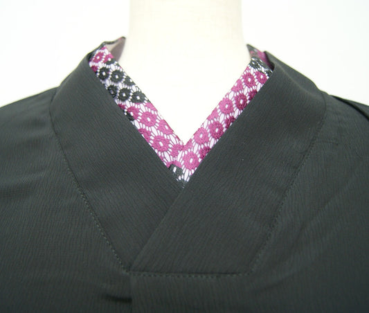 倭物やカヤ　透かし柄八掛ワンピース　BK TSUBAKI　7CC-6103