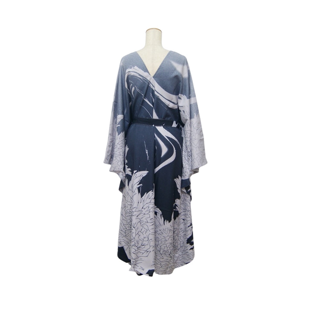 倭物やカヤ　花墨ワンピース　　76L-6105
