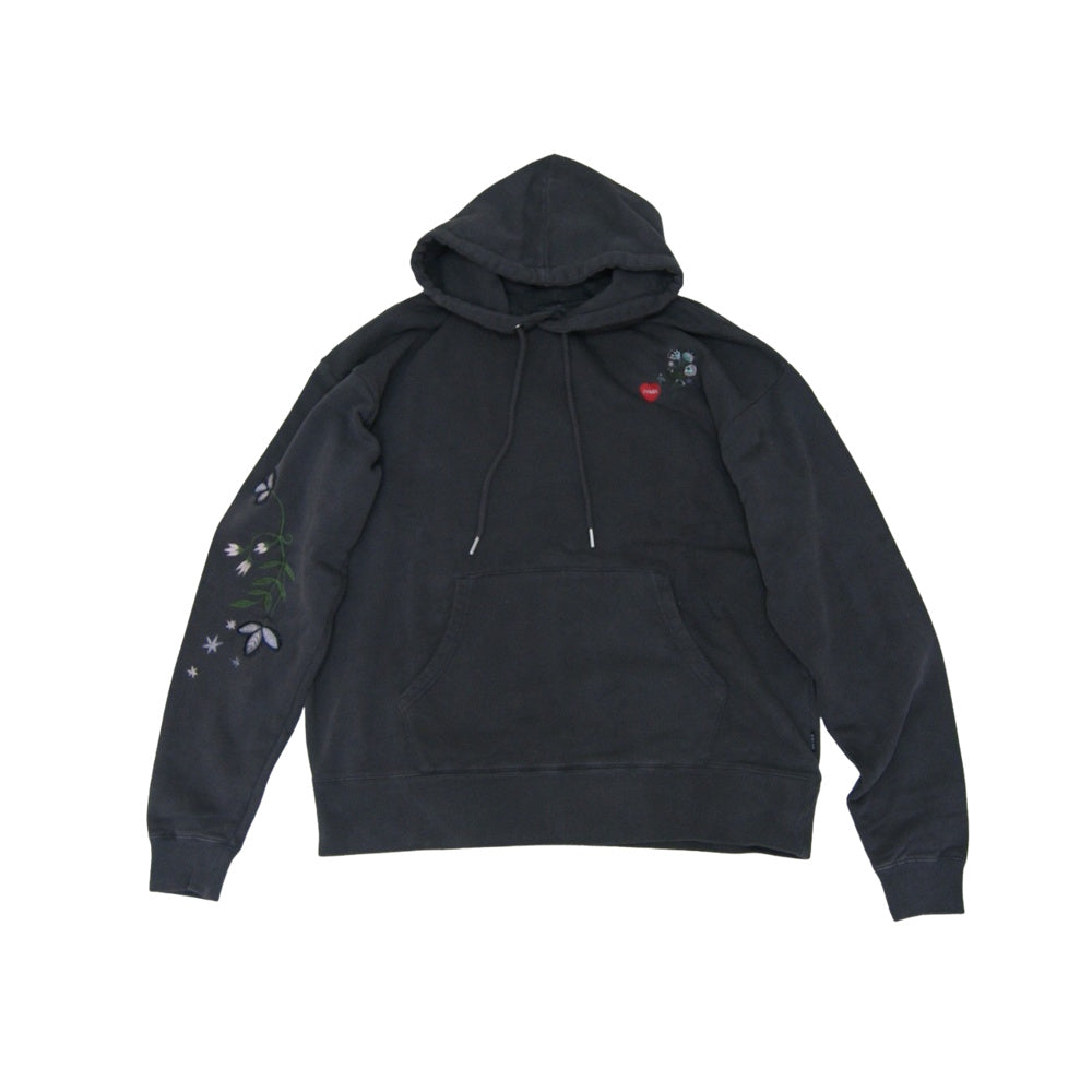 POLeR　EMB PIGMENT DYE HOOD BLACK