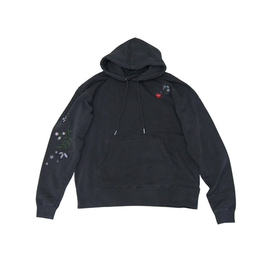 POLeR　EMB PIGMENT DYE HOOD BLACK