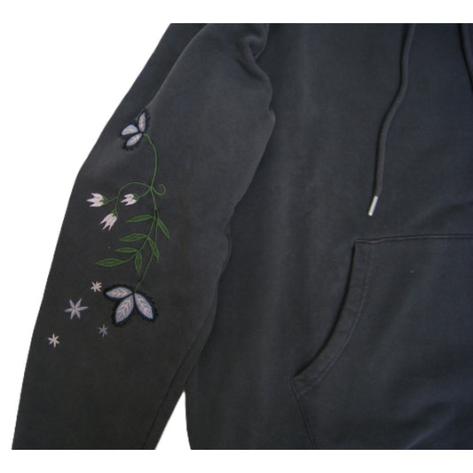 POLeR　EMB PIGMENT DYE HOOD BLACK
