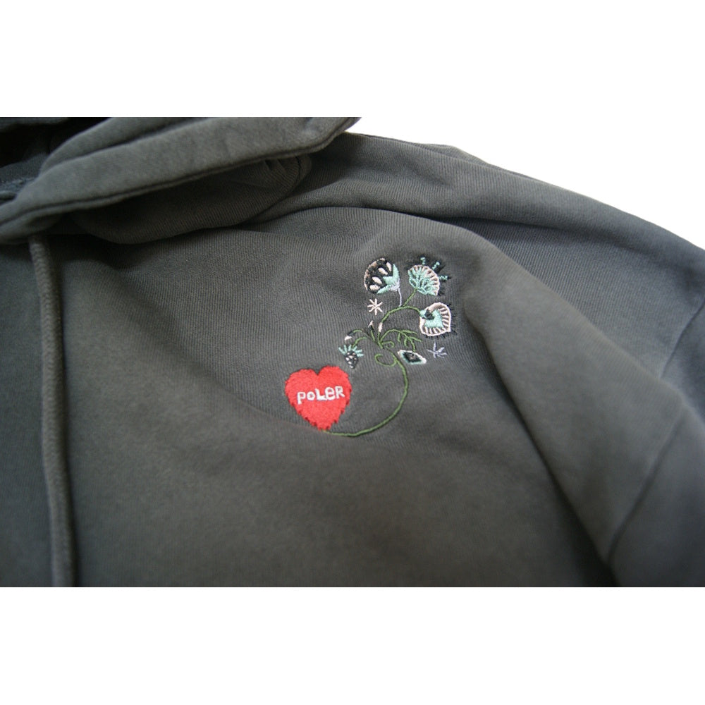 POLeR　EMB PIGMENT DYE HOOD BLACK