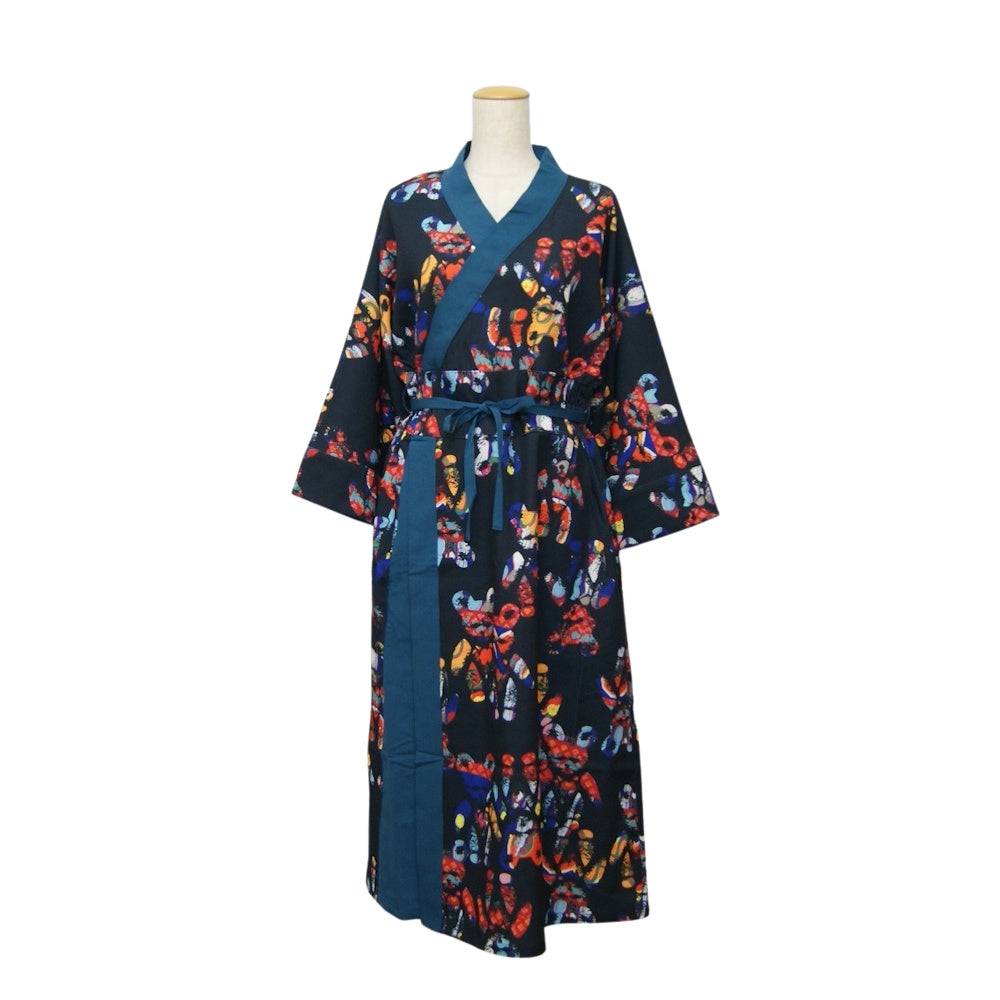 モダン着物ワンピース《重宗玉緒×倭物やカヤ》　秋冬　BK HATO　GR KYOUKAISEN　DKPP BARA　和装
