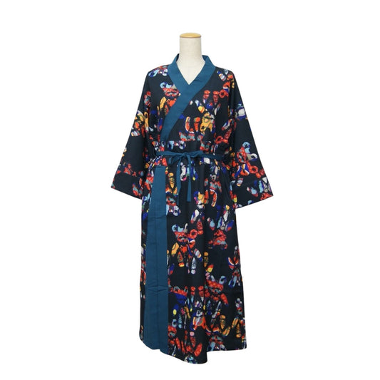 モダン着物ワンピース《重宗玉緒×倭物やカヤ》　秋冬　BK HATO　GR KYOUKAISEN　DKPP BARA　和装