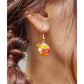 チャイハネ　フラワーボールピアス　ビーズ　フックピアス