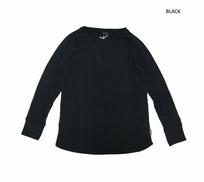 GOHEMPゴーヘンプ　HEMP WAFFFLE WIDE CREW　メンズ　サーマル　ワッフル　ワイドシルエット　ドロップショルダー