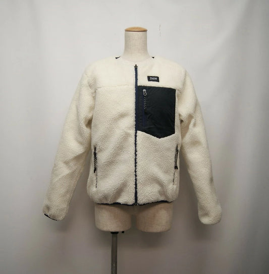 TAION　DOWN×BOA REVERSIBLE CREW NECK JACKET　ダウン×ボアリバーシブルクルーネックジャケット　レディース 　秋冬　NAVY×IVORY