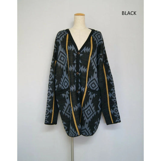 チャイハネ・アミナコレクション マレメンズカーデ　ユニセックス　BLACK