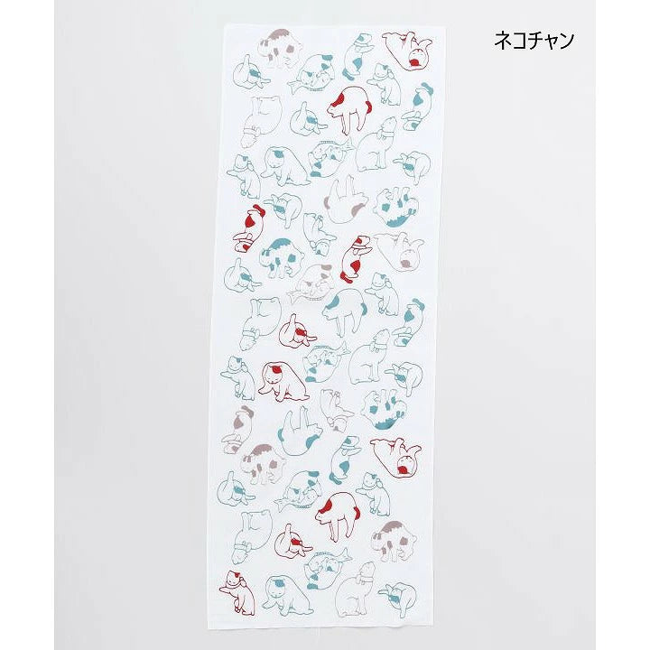 倭物やカヤ　ネコチャン　イヌチャン手拭い