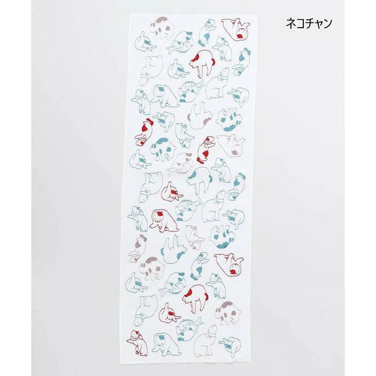 倭物やカヤ　ネコチャン　イヌチャン手拭い