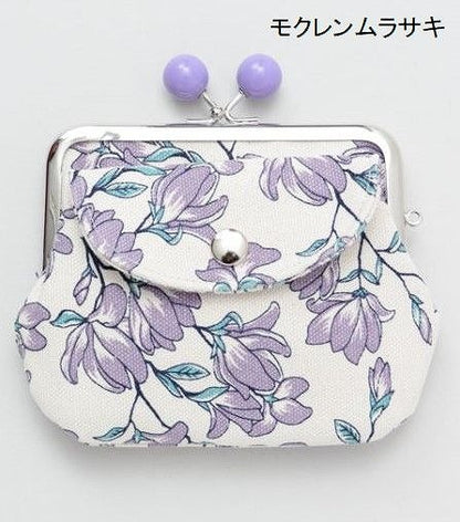花の版画をイメージしたがまぐち財布　アワハナオヤコガマ ガマ口 財布