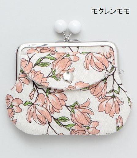 花の版画をイメージしたがまぐち財布　アワハナオヤコガマ ガマ口 財布