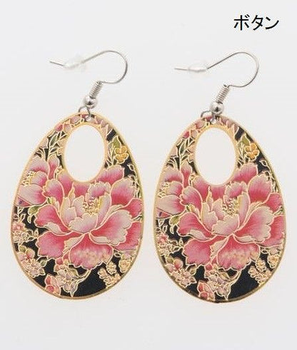 チャイハネ・amina 牡丹、蓮デザインピアスクリックポスト発送！サイナガボタン、サイナガハスピアス