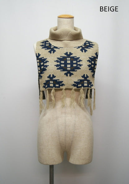 チャイハネ アミナコレクション ナッチーパスヌード ニットベスト 秋冬 タートルネック